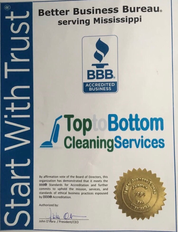 Top to Bottom Cleaning Services BBB seal